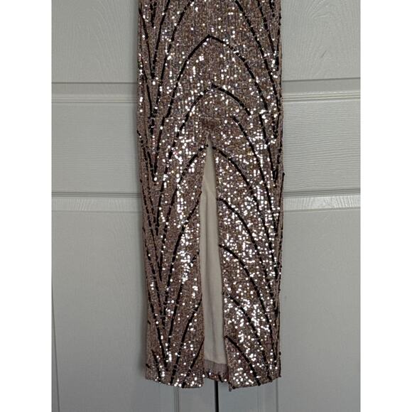 Michael Costello x Revolve Coreen Gown XS – Champagne Sequin Maxi - Picture 6 of 11